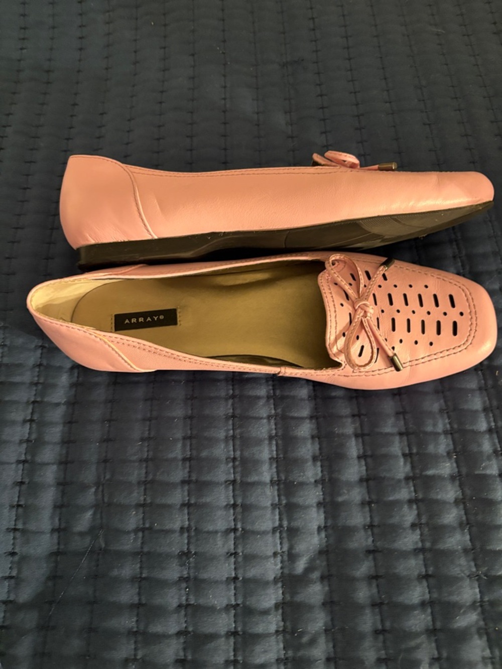 Array Pink Perforated Leather Loafers for Women - Picture 3 of 4
